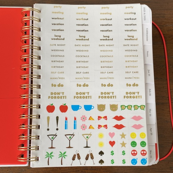Kate Spade 2025 Polka Dot Planner hard cover note book - Picture 3 of 15